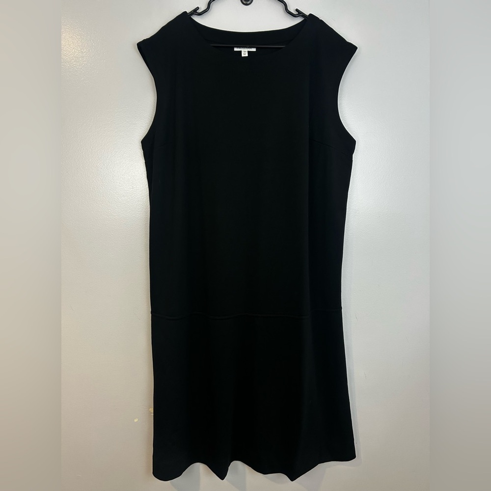 NWT Prologue Black Sleeveless Shift Drop Waist Knee Length Dress Size 1X